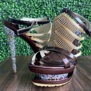 Strappy and sparkling size 7 platform heels